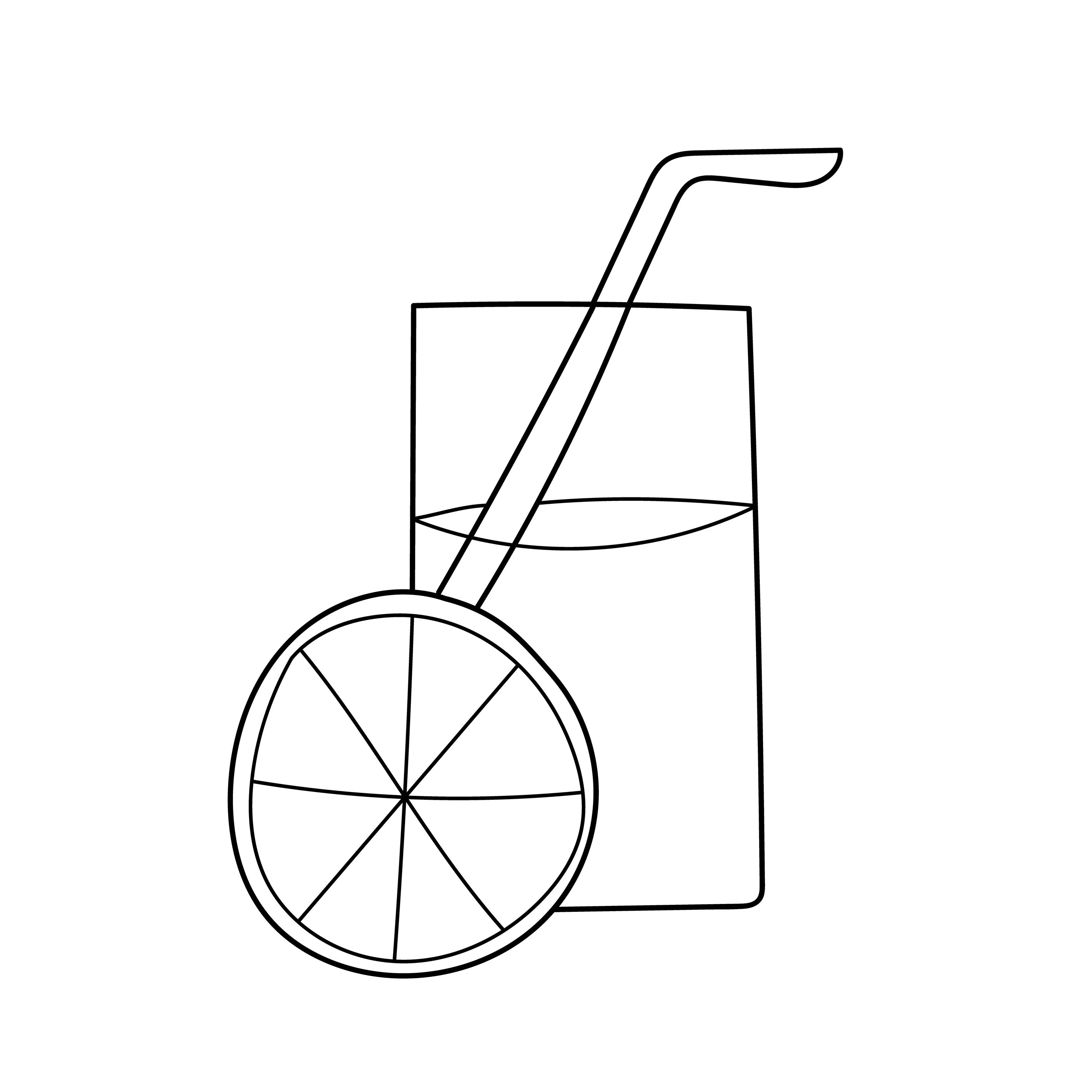 Simple Coloring Page Glass Of Orange Juice Color The Picture 