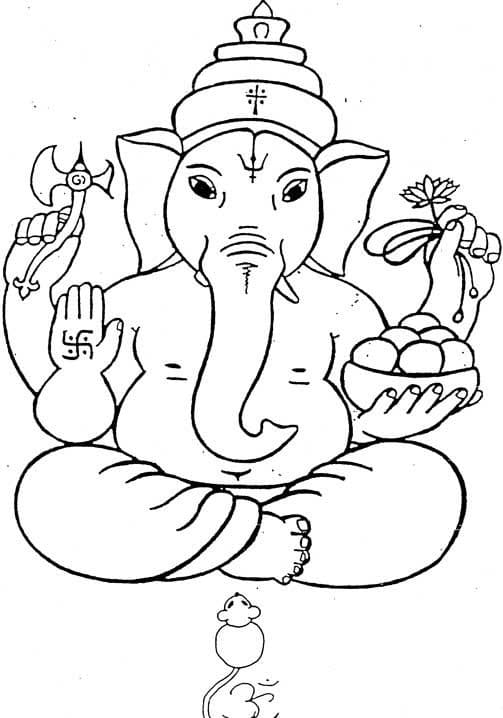 Lord Ganesha 6 Coloring Page - Free Printable Coloring Pages for Kids