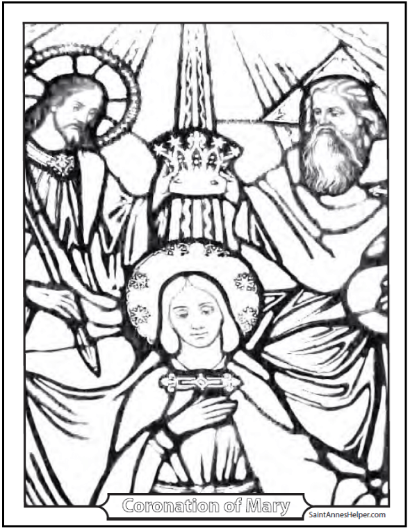 Saint Mary Coloring ❤️+❤️ Coronation of Mary Queen of Heaven And Earth