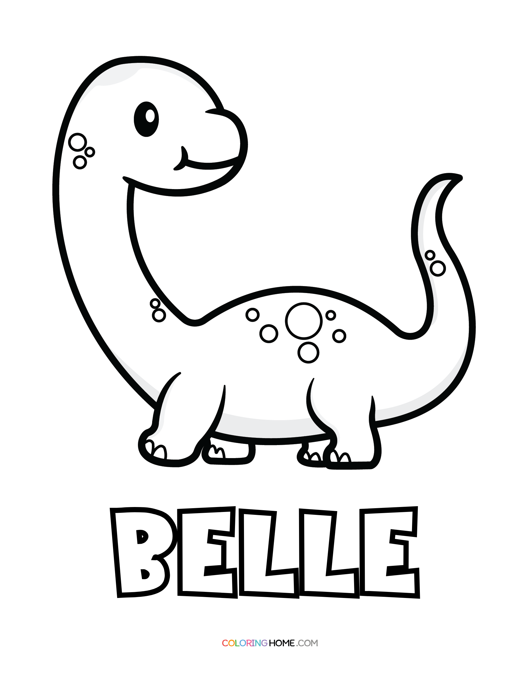 Belle dinosaur coloring page