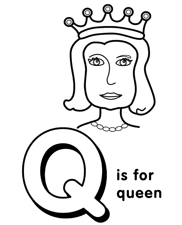 Q for queen - vocabulary printable picture