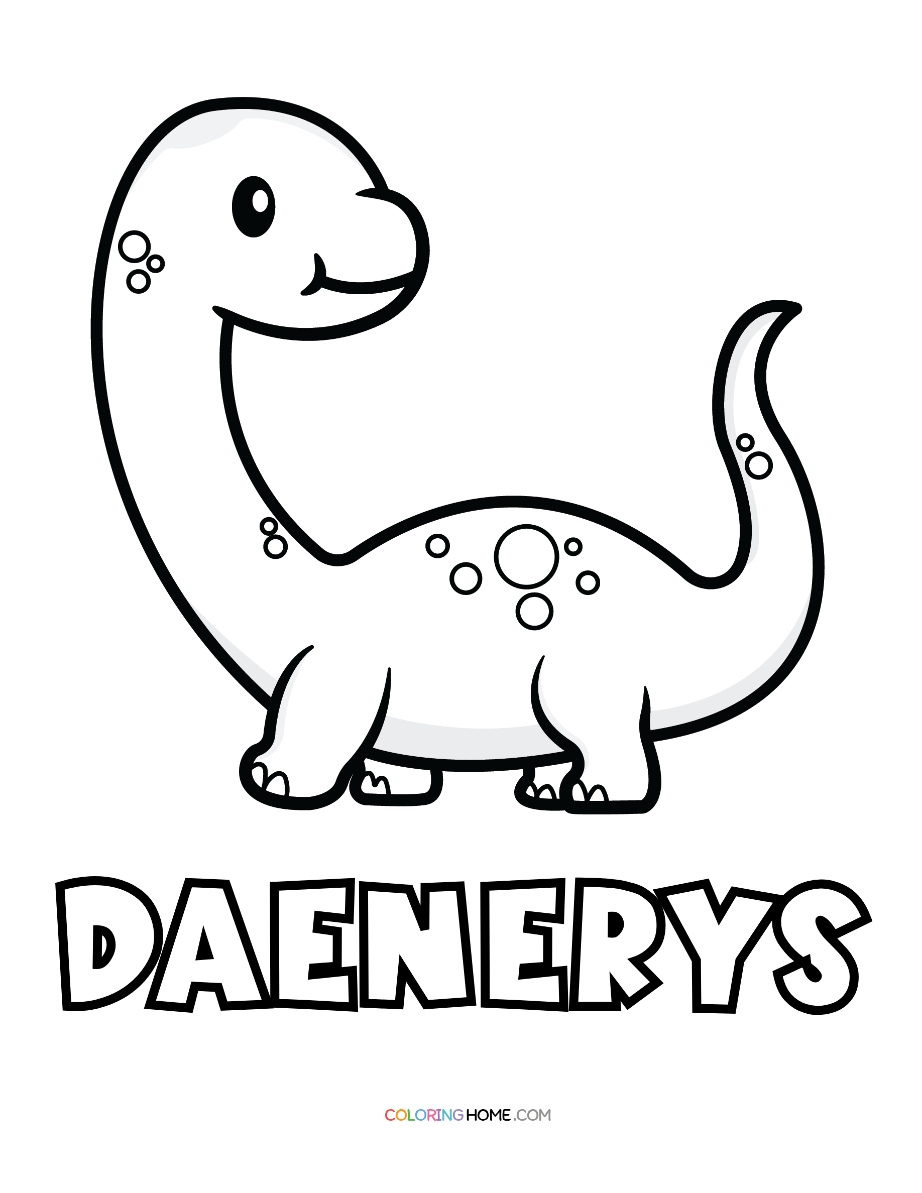 Daenerys dinosaur coloring page