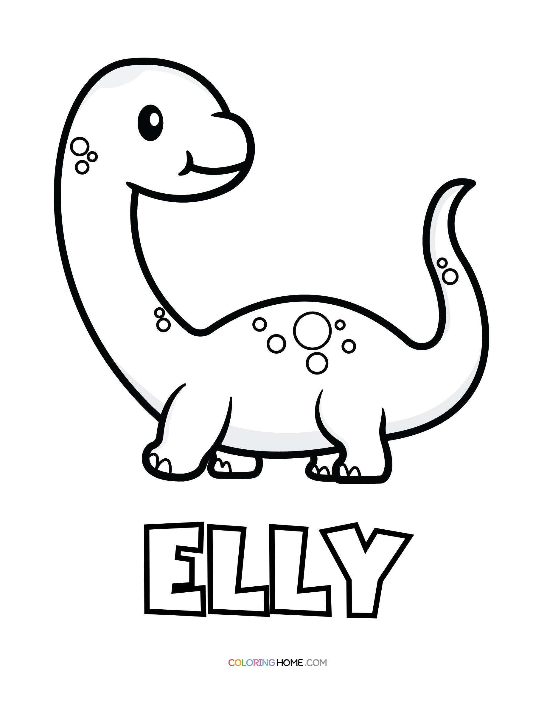 Elly dinosaur coloring page