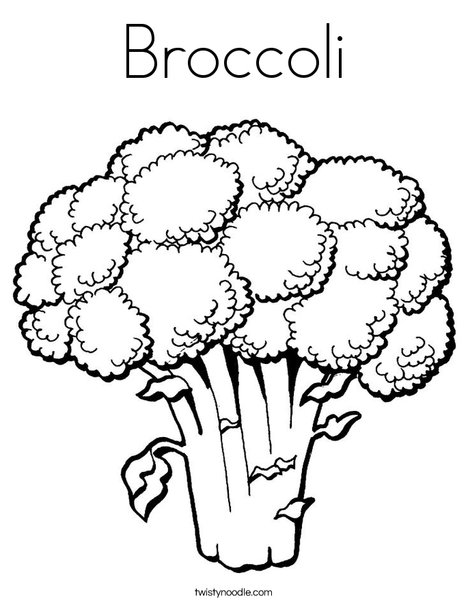 Broccoli Coloring Page - Twisty Noodle