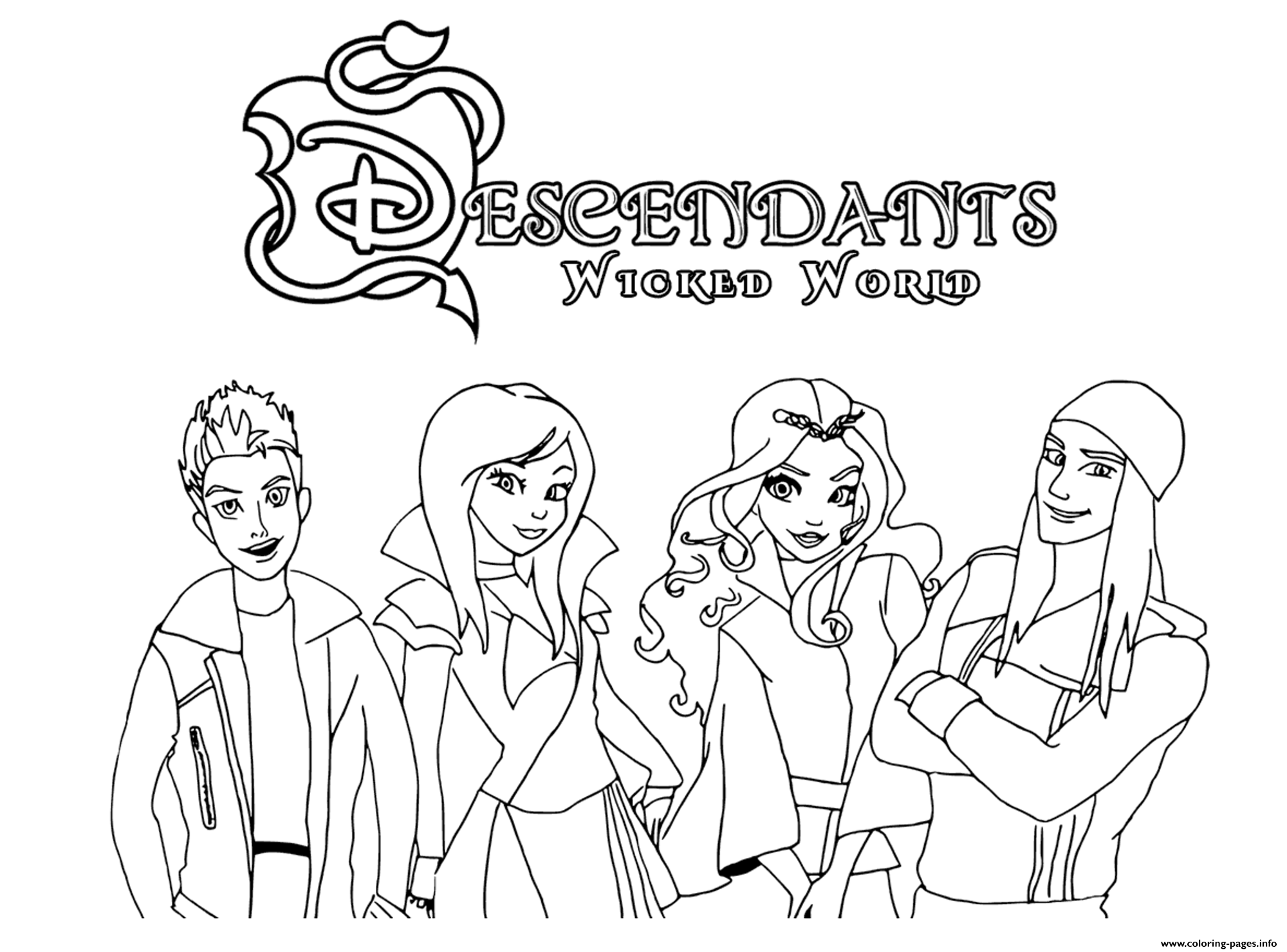 The Descendants Wicked World Coloring Pages Printable
