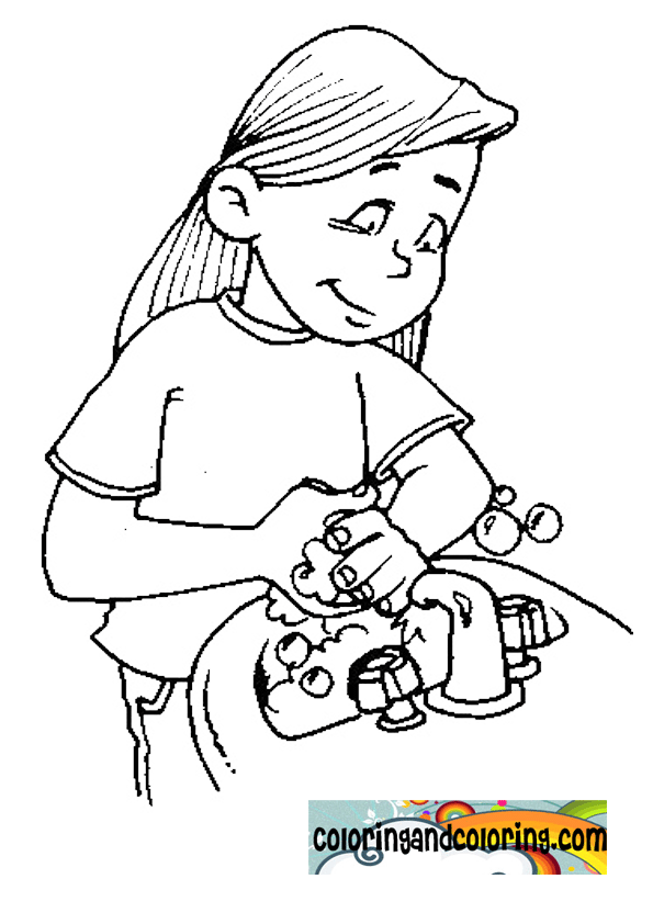 Washing hands coloring pages