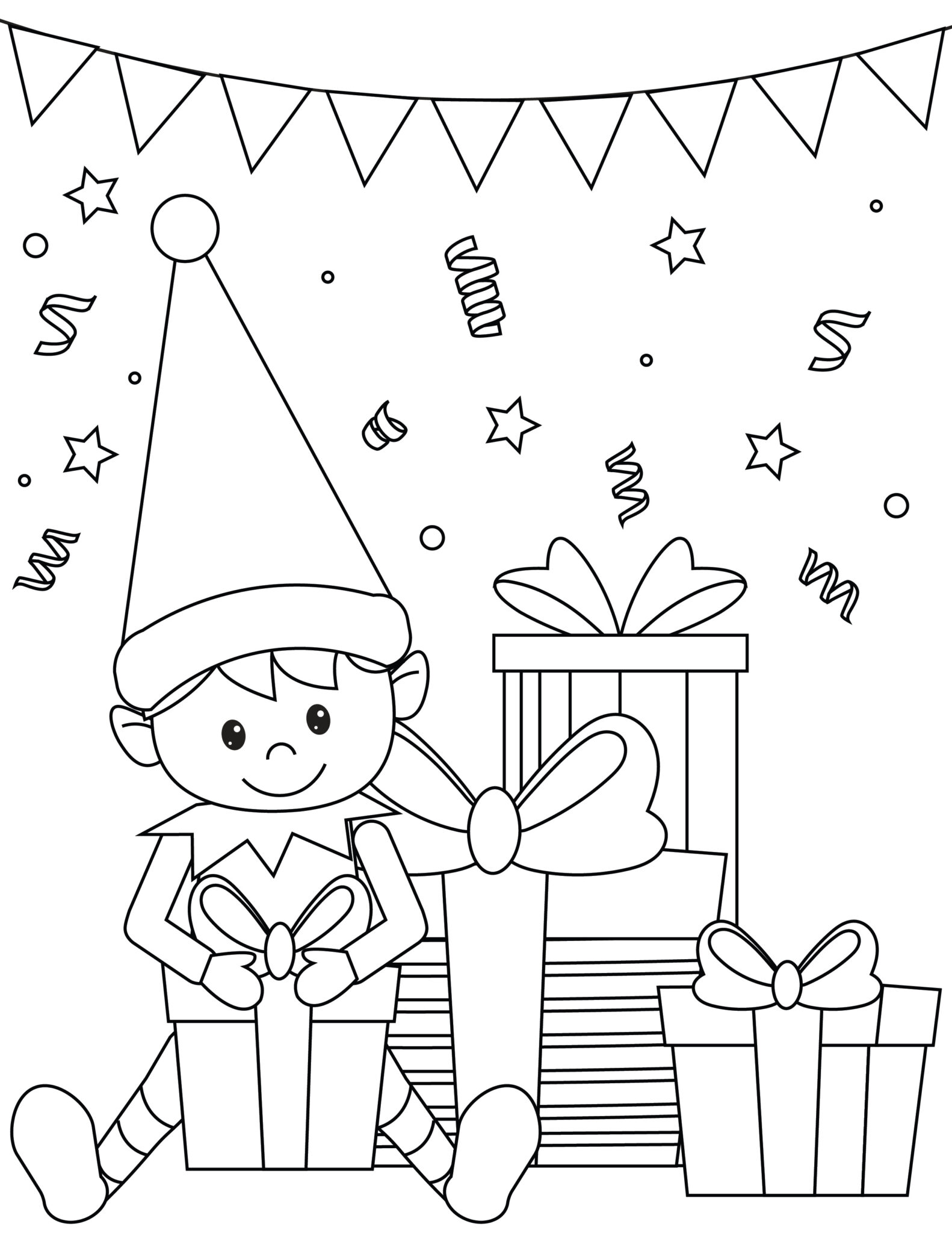 Elf On The Shelf Coloring Page To Print To Print RIGHT NOW For FREE 