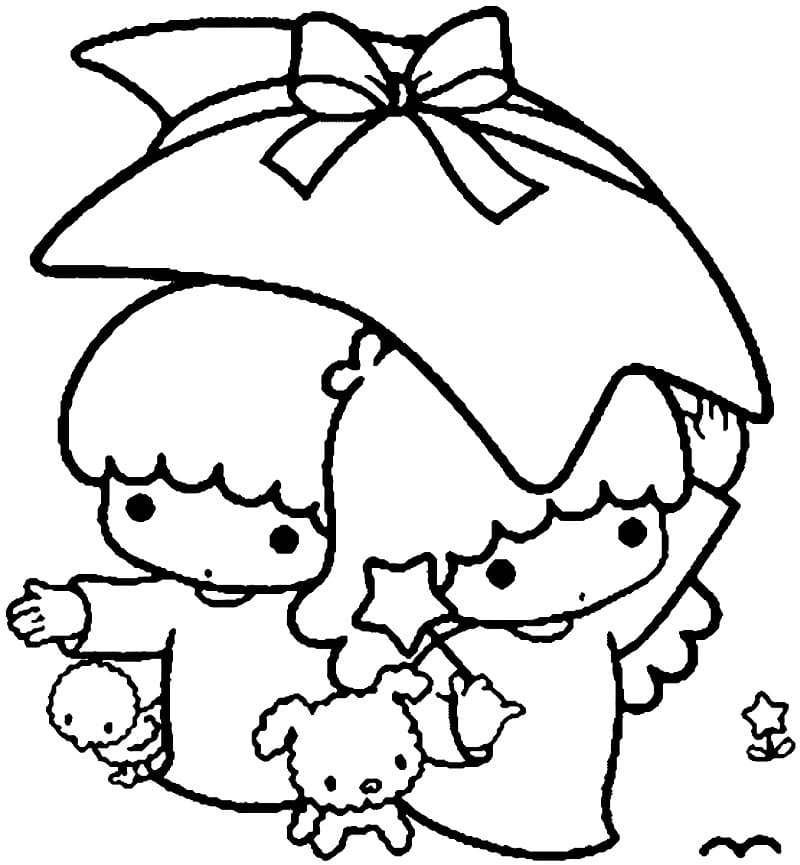 Little Twin Stars 5 Coloring Page - Free Printable Coloring Pages for Kids