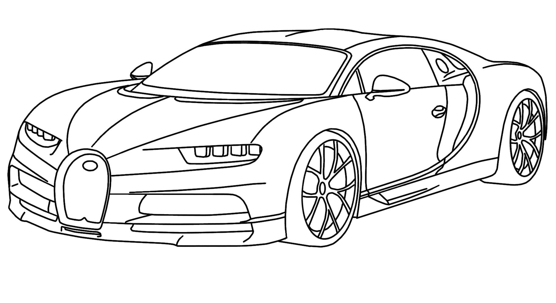 Bugatti Chiron Coloring Pages - Coloring Nation