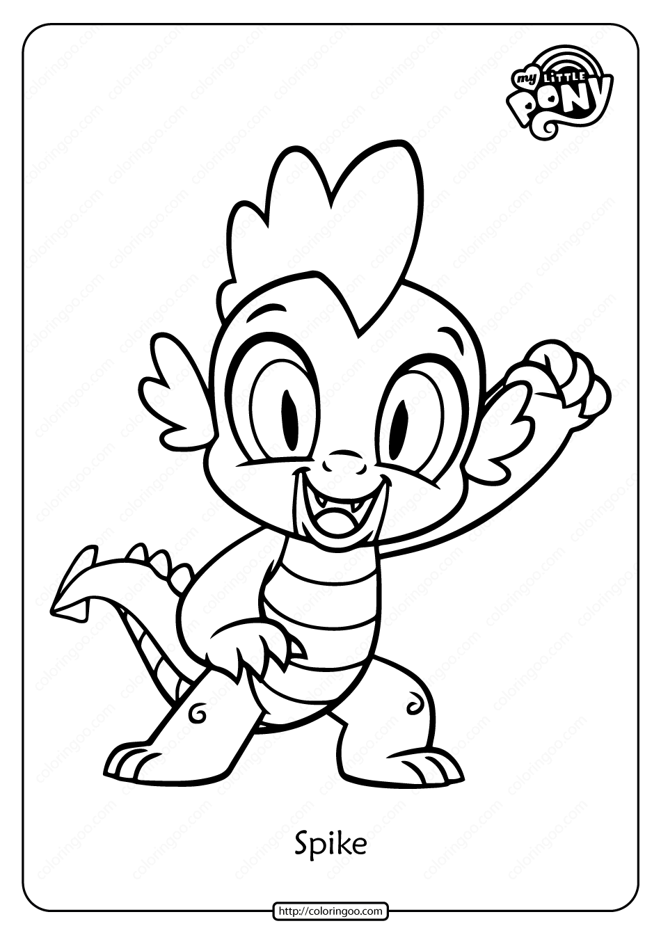 Printable My Little Pony Spike Pdf Coloring Page | My little pony coloring, My  little pony printable, Little pony