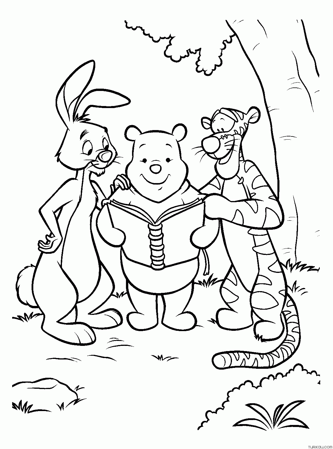 Reading Winnie The Pooh Coloring Page » Turkau