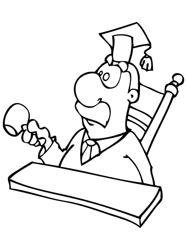 Cartoon Judge Coloring Page - Free Printable Coloring Pages for Kids