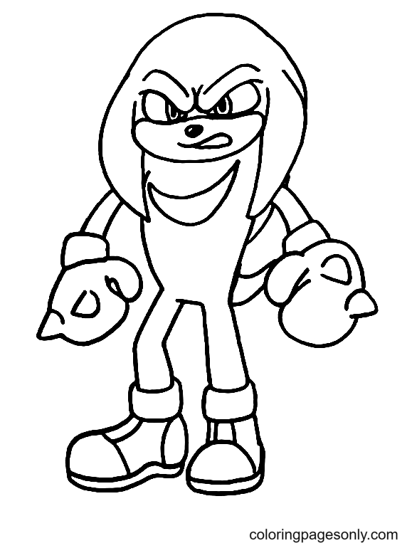 Knuckles in Sonic the Hedgehog 2 Coloring Pages - Sonic the Hedgehog 2 Coloring  Pages - Coloring Pages For Kids And Adults