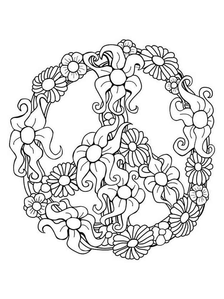 Free Peace coloring pages for Adults. Printable to Download Peace coloring  pages.