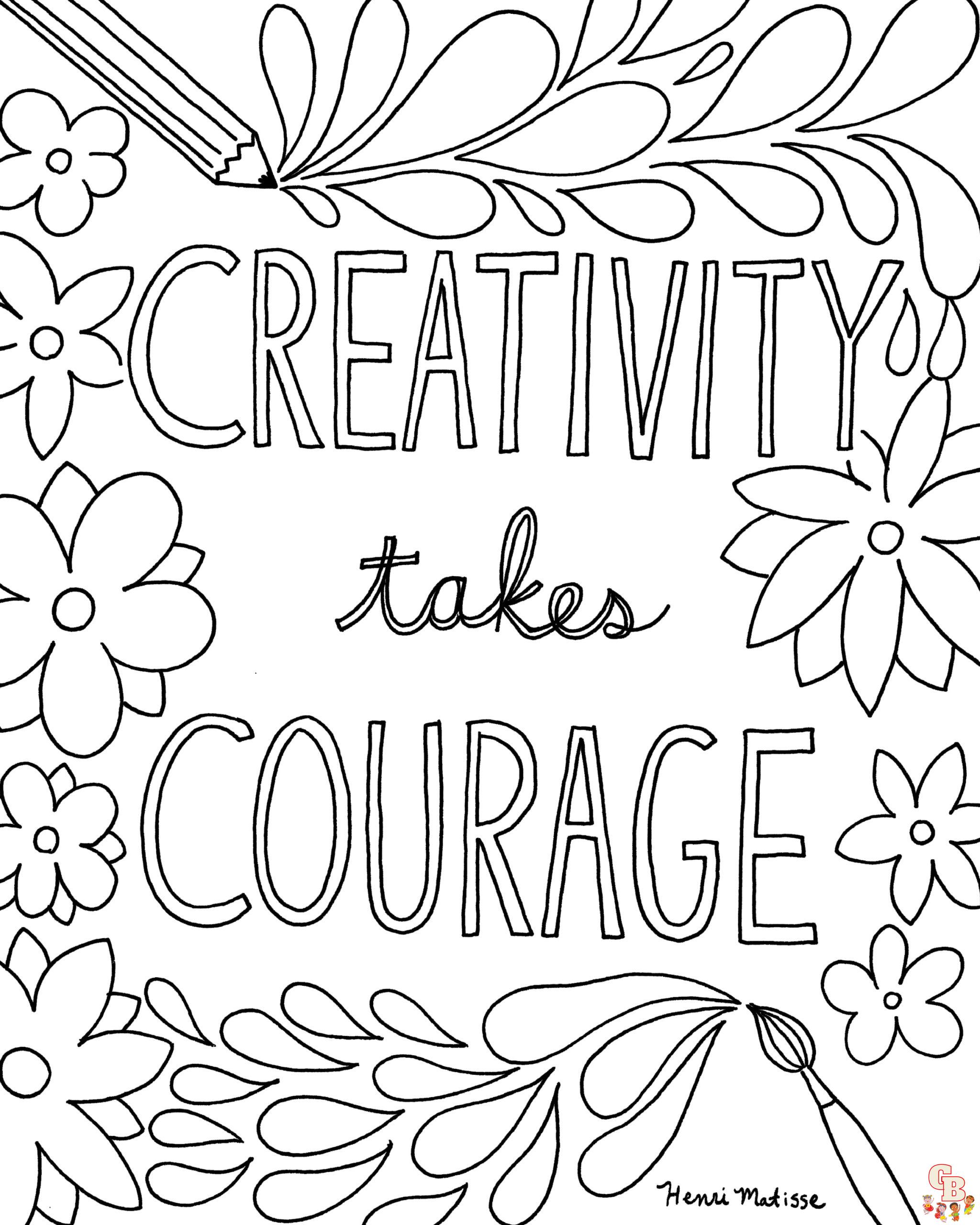 Printable Free Quote Coloring Pages For Kids - GBcoloring