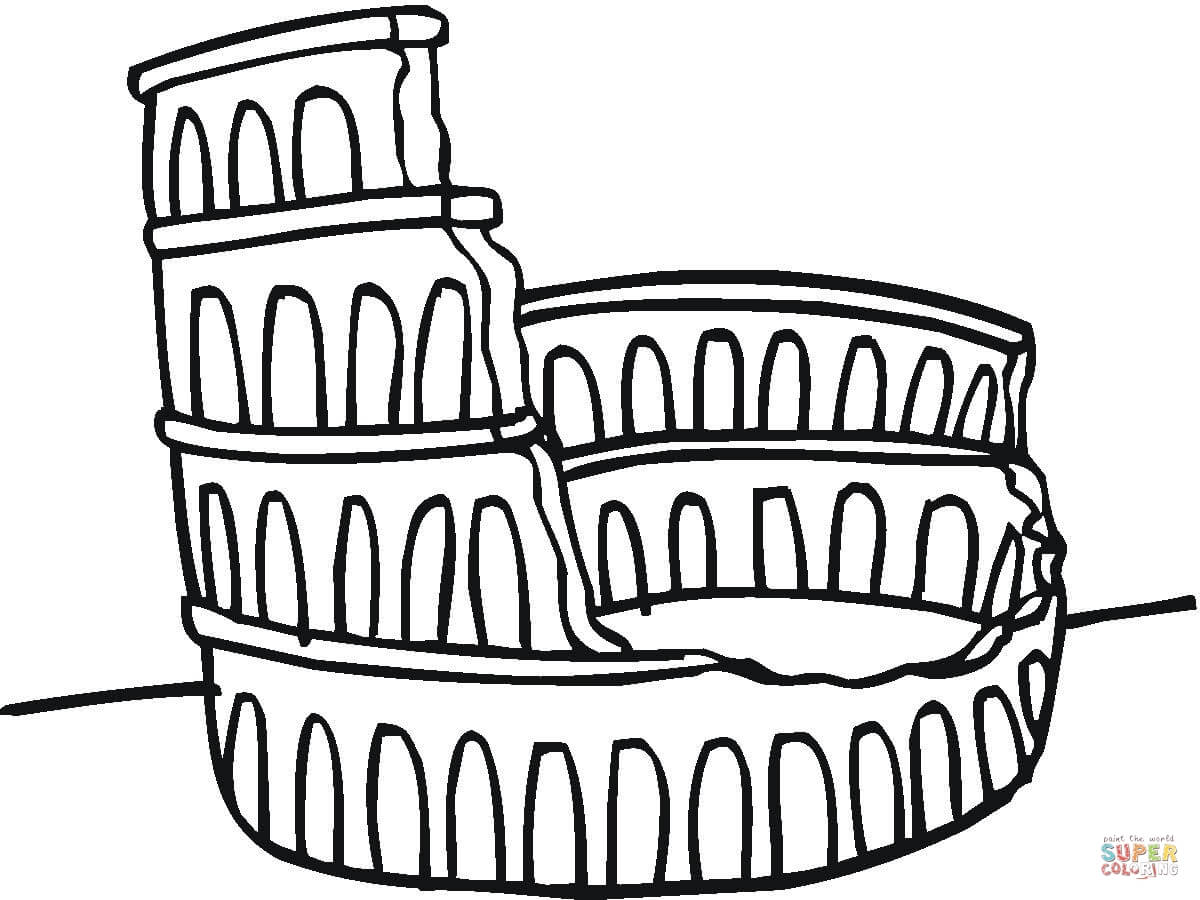 Ruined Colosseum coloring page | Free Printable Coloring Pages