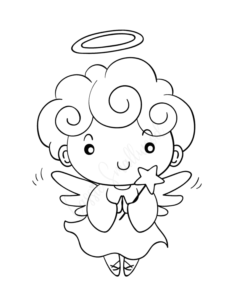 10 Unbelievably Cute Angel Coloring Pages - Cassie Smallwood