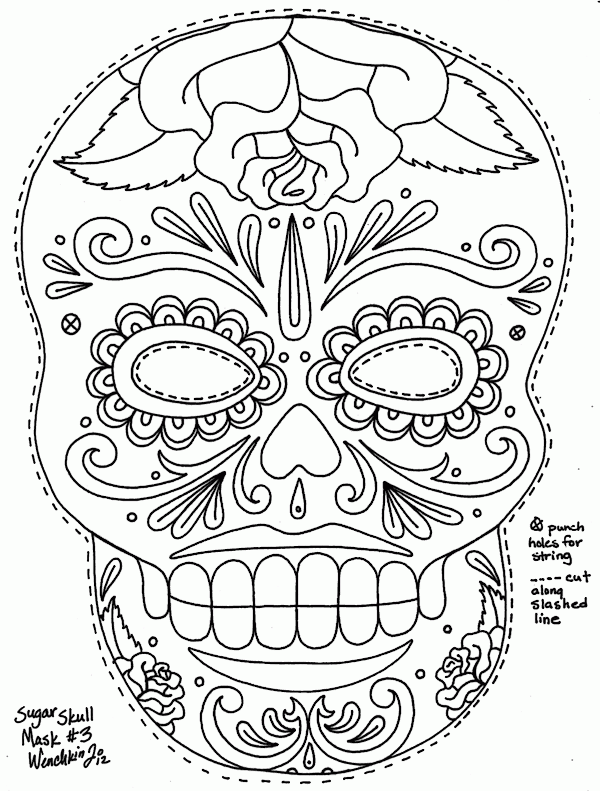 10 Pics of Day Of Dead Sugar Skulls Coloring Pages Printable - Day ...