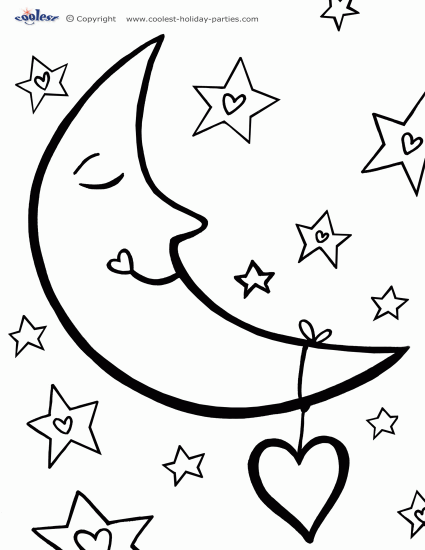 Best Photos of Moon Coloring Pages To Print - Moon and Stars ...
