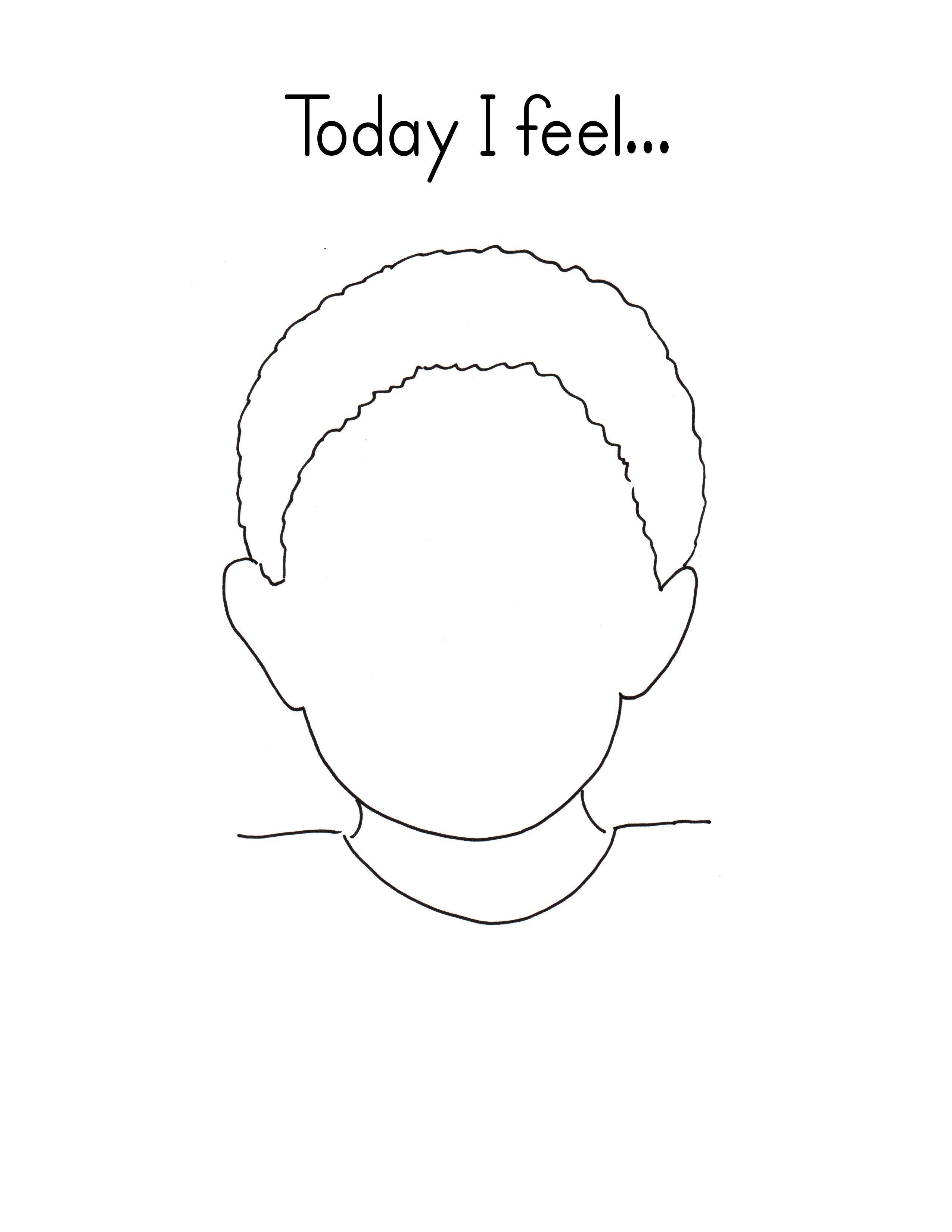 Feelings Face Template Coloring Page