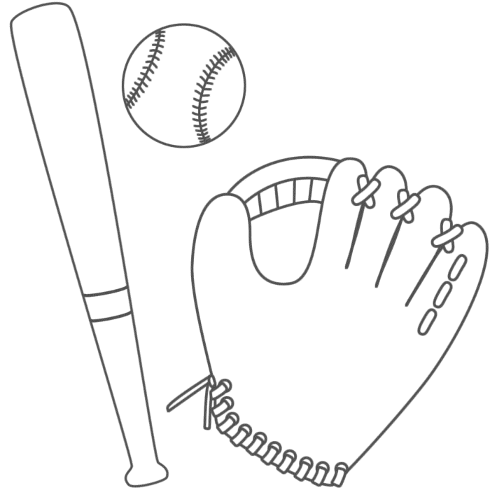 Softball Coloring Page - Coloring Pages for Kids and for Adults