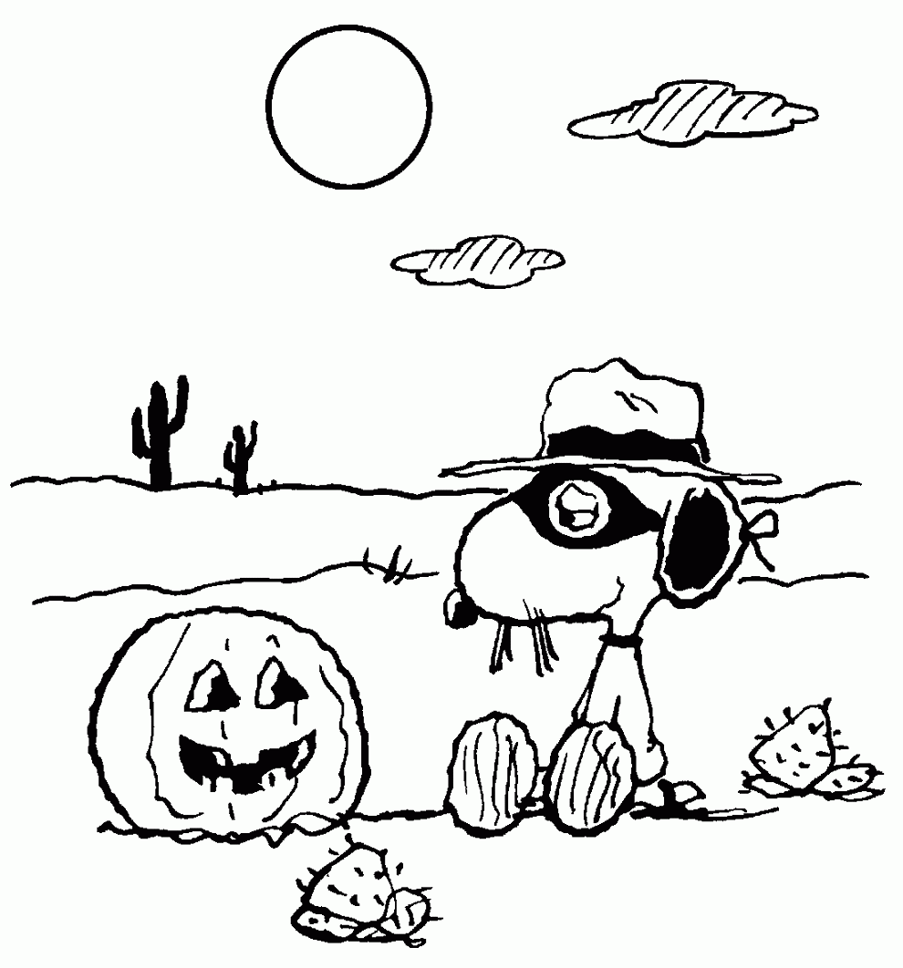 Cartoon Snoopy Halloween Coloring Pages - Coloring Pages For All Ages
