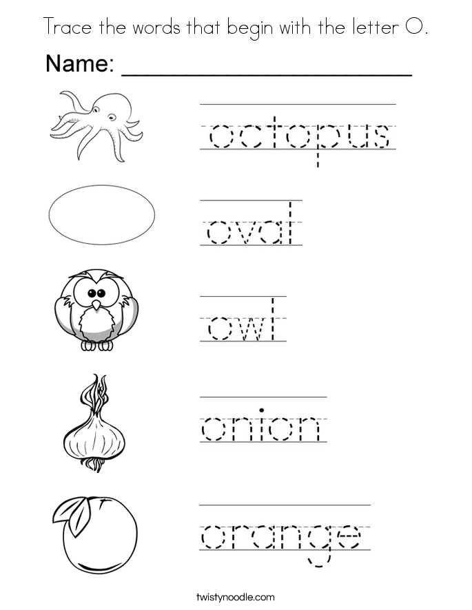 Letter O Coloring Pages - Twisty Noodle