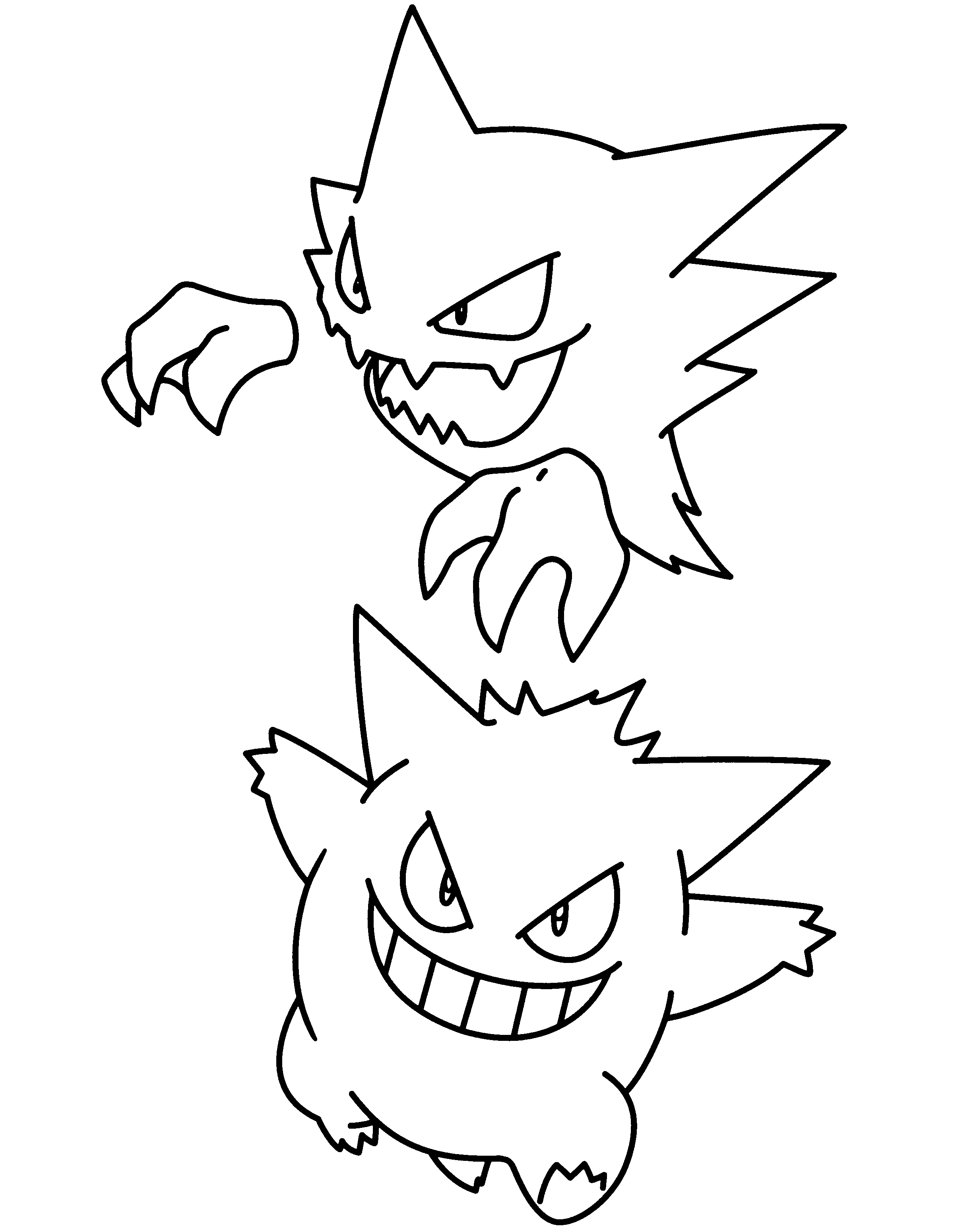 Haunter and Gengar | Pokemon coloring pages, Pokemon coloring ...