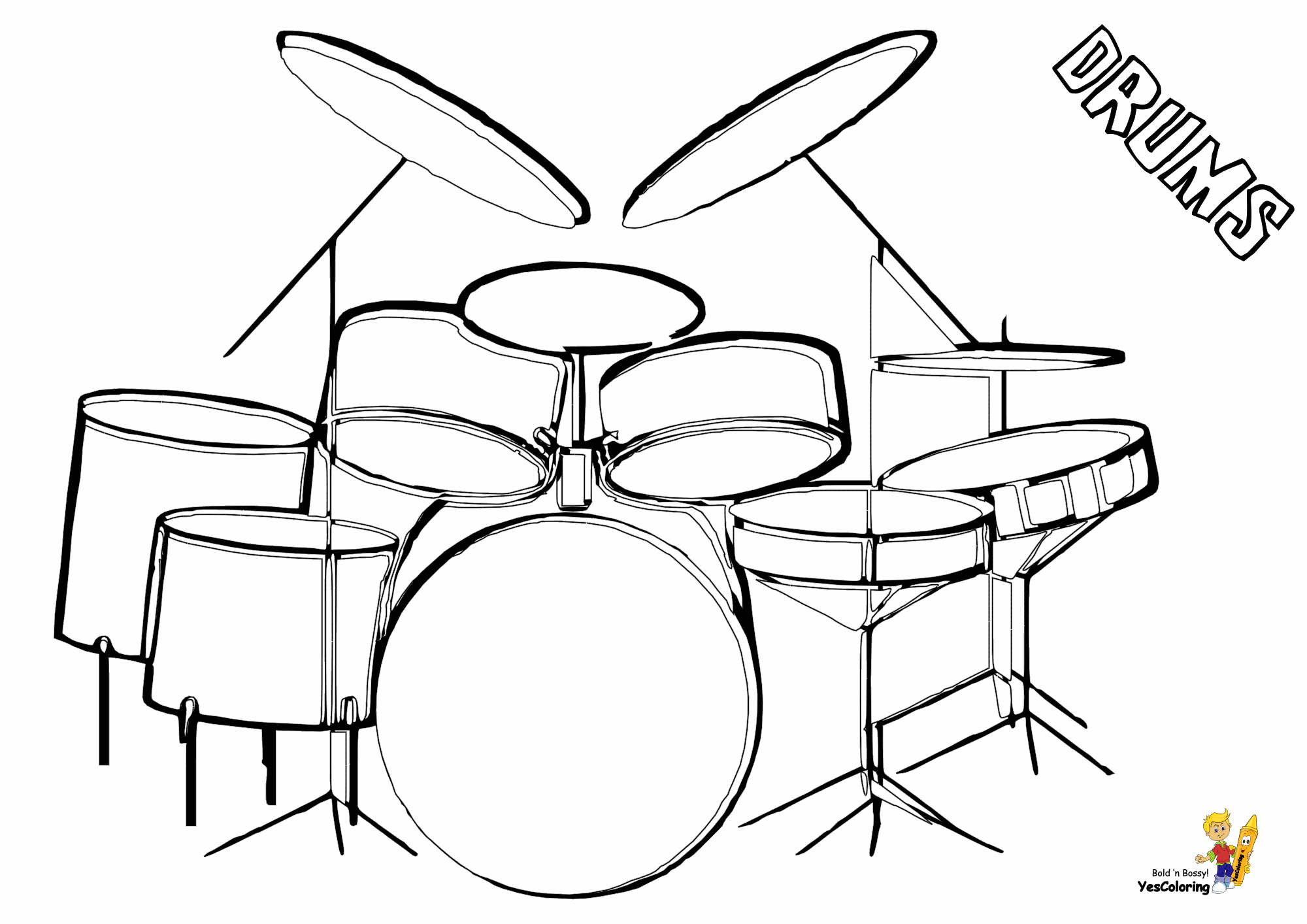 Majestic Musical Drums Coloring | Drums | Free | Snare | Percussion