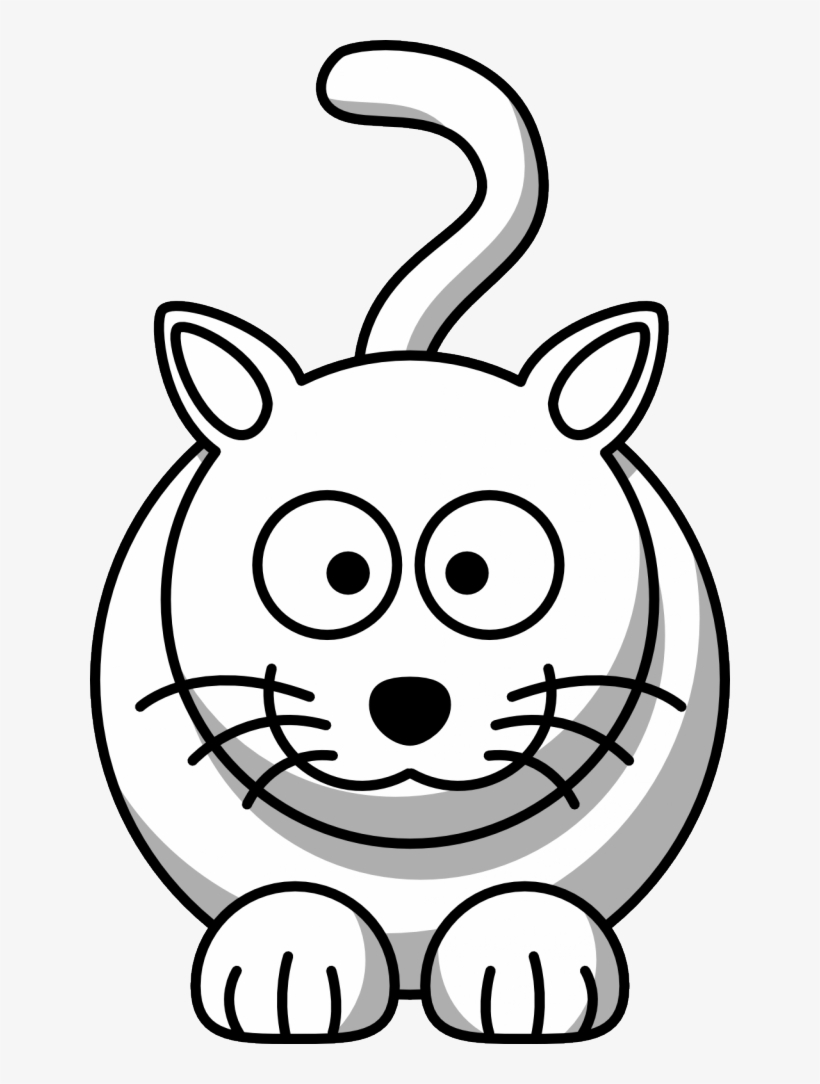 Cartoon Cat Black White Line Animal Coloring Sheet - Cartoon Animals Images  Black And White Transparent PNG - 640x1004 - Free Download on NicePNG