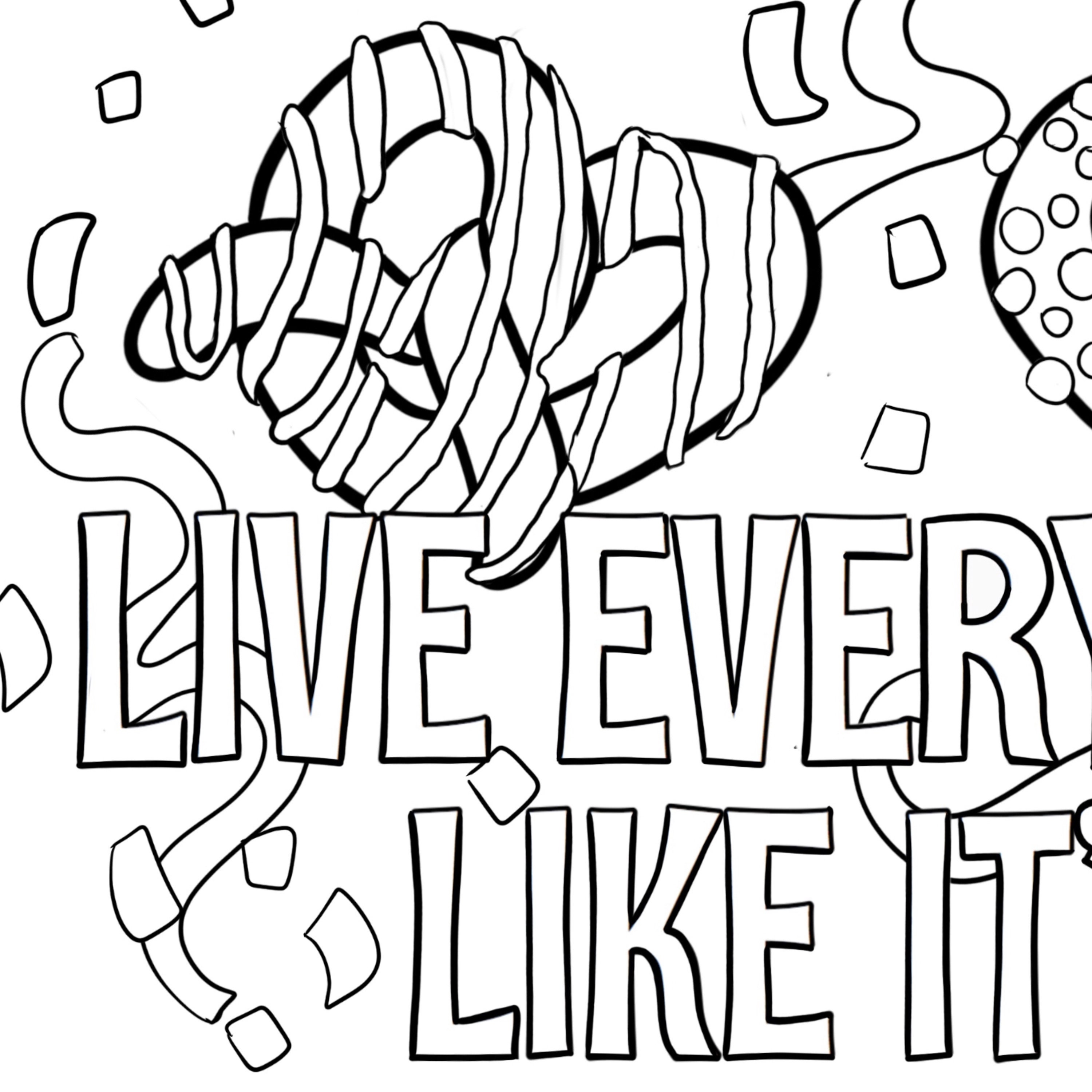 Coloring Page Live Everyday Like Its Pretzel Day Office | Etsy Australia