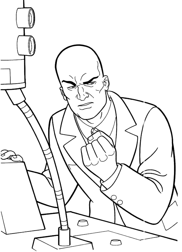 Drawing Lex Luthor the enemy of Superman coloring page