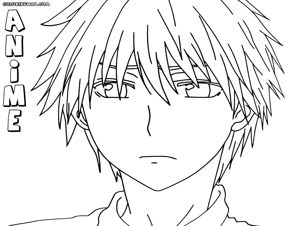 Anime boys coloring pages for kids | Boy hair drawing, Coloring pages for  boys, Anime boy hair