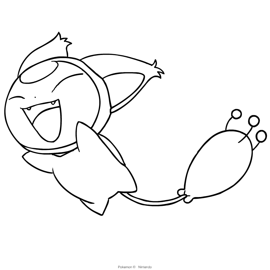 Skitty from the third generation of the Pokémon coloring page