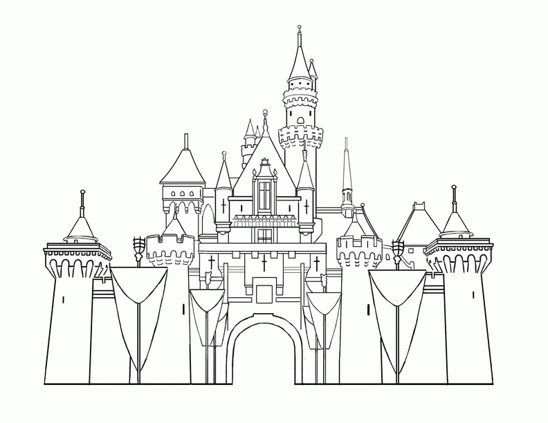 Cinderella Castle Coloring Page - Coloring Pages for Kids and for ...