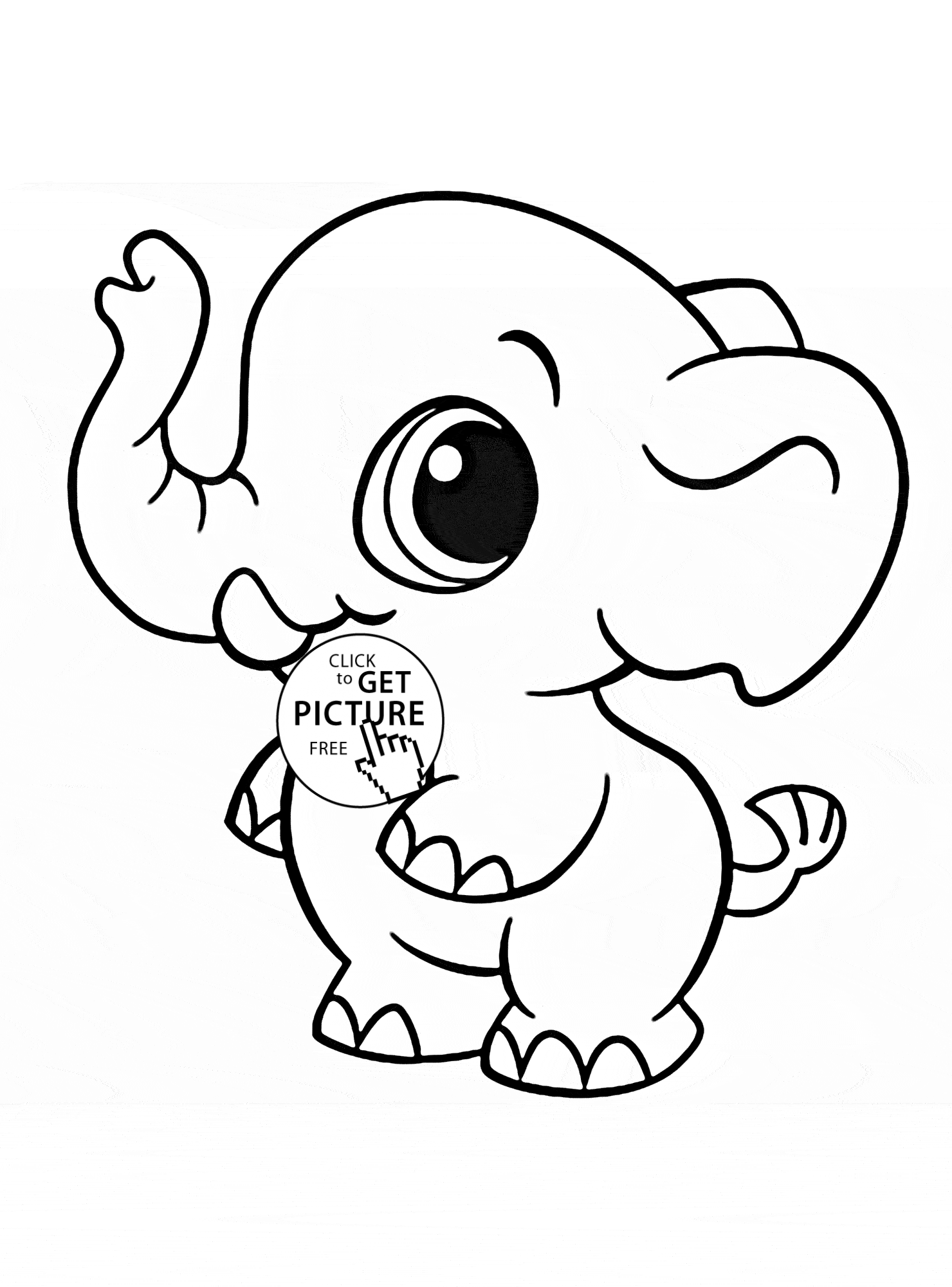 Little Elephant coloring page for kids, animal coloring pages ...