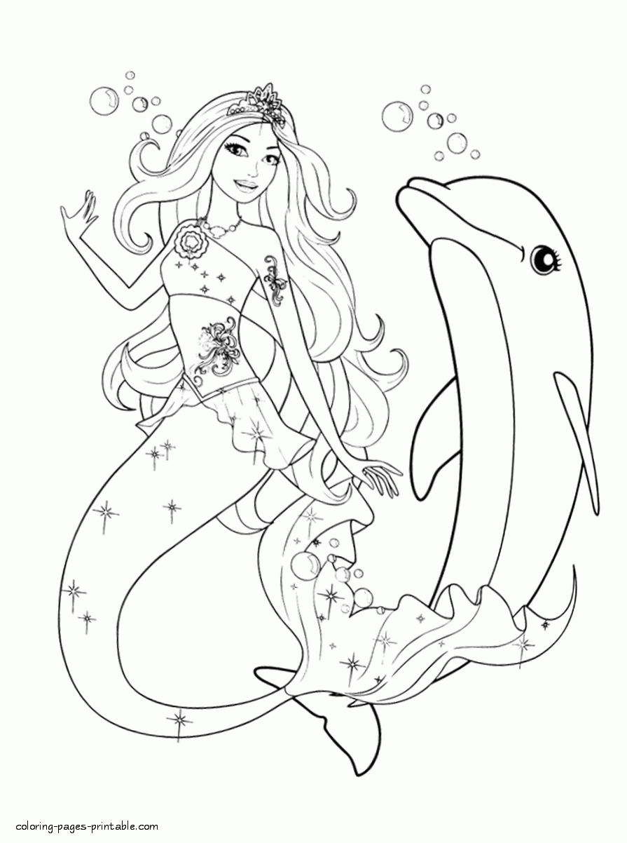 Coloring pages Barbie in a Mermaid Tale 9 || COLORING-PAGES-PRINTABLE.COM