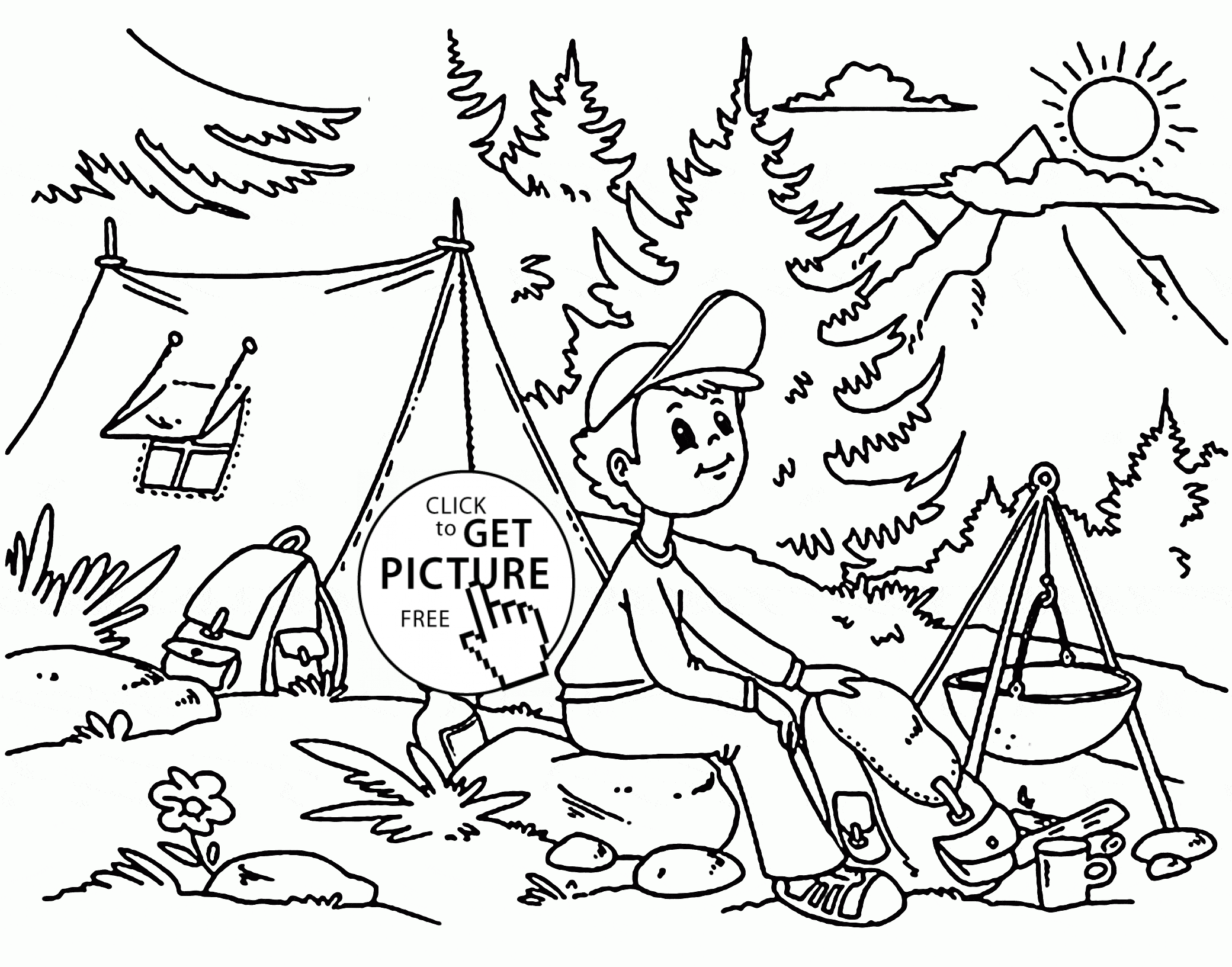 Free Free Coloring Pages Summer Camp, Download Free Clip Art, Free ...