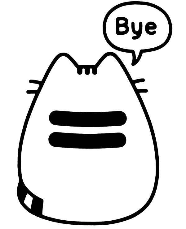 Funny Pusheen coloring page Bye ...