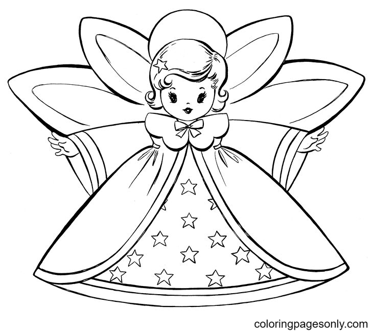 Christmas Angels Coloring Pages Printable for Free Download
