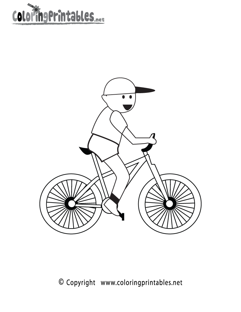 Bike Riding Coloring Page - A Free Sports Coloring Printable