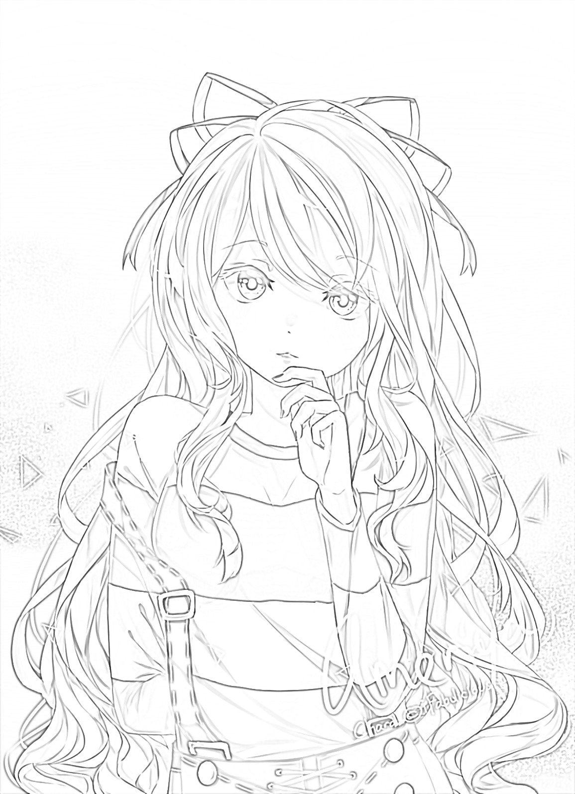 Kawaii Anime Girl coloring page - Mimi Panda