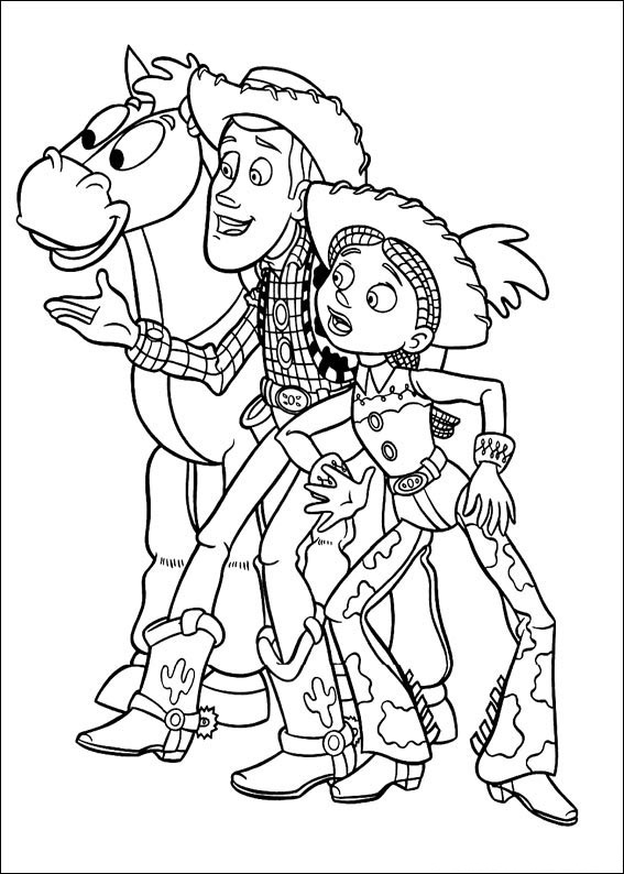 Bullseye, Woody And Jessie Coloring Page - Free Printable Coloring Pages  for Kids