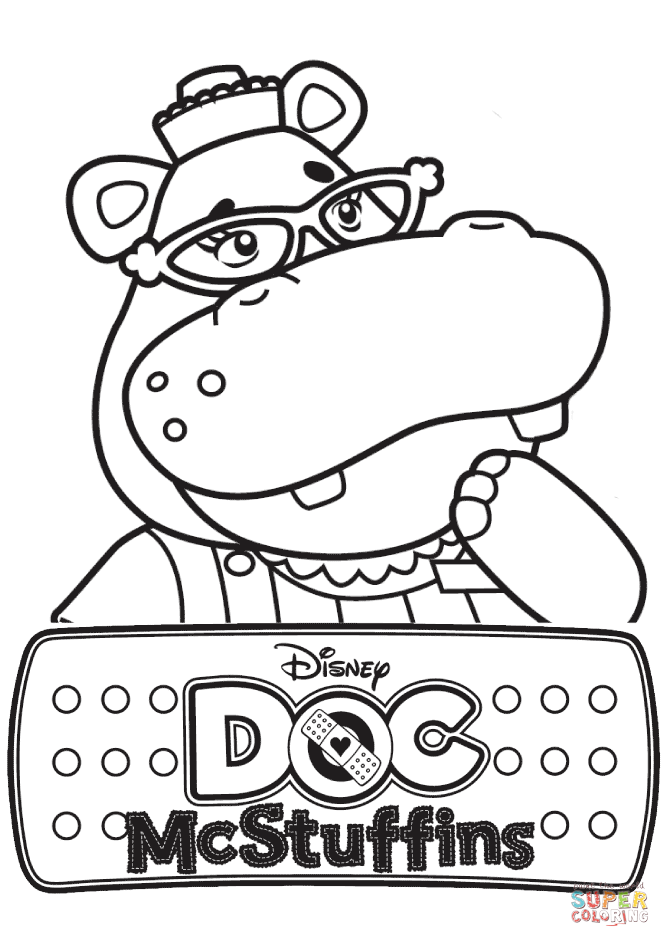 Hallie the Hippo from Doc McStuffins coloring page | Free ...