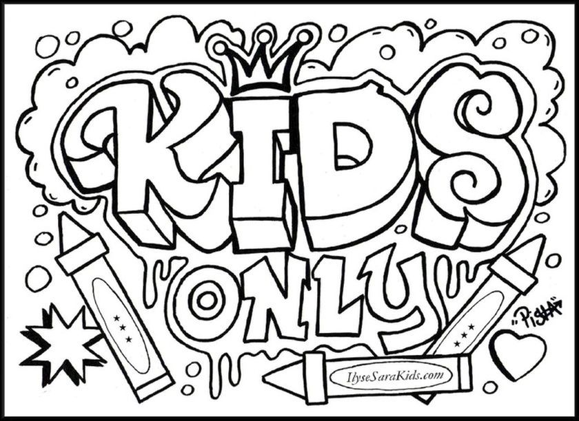 Graffiti Coloring Book Pages - Coloring Pages for Kids and for Adults
