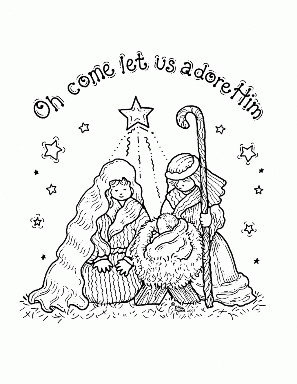 Nativity Animals Coloring Pages - Coloring Page