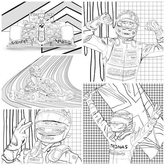 NEW SET Formula 1 Colouring Pages // Set of 5 F1 Printables - Etsy Israel