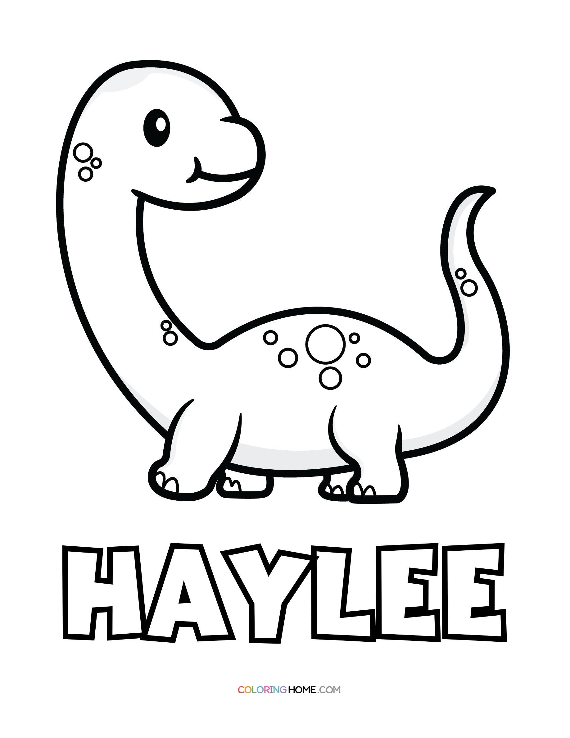 Haylee dinosaur coloring page