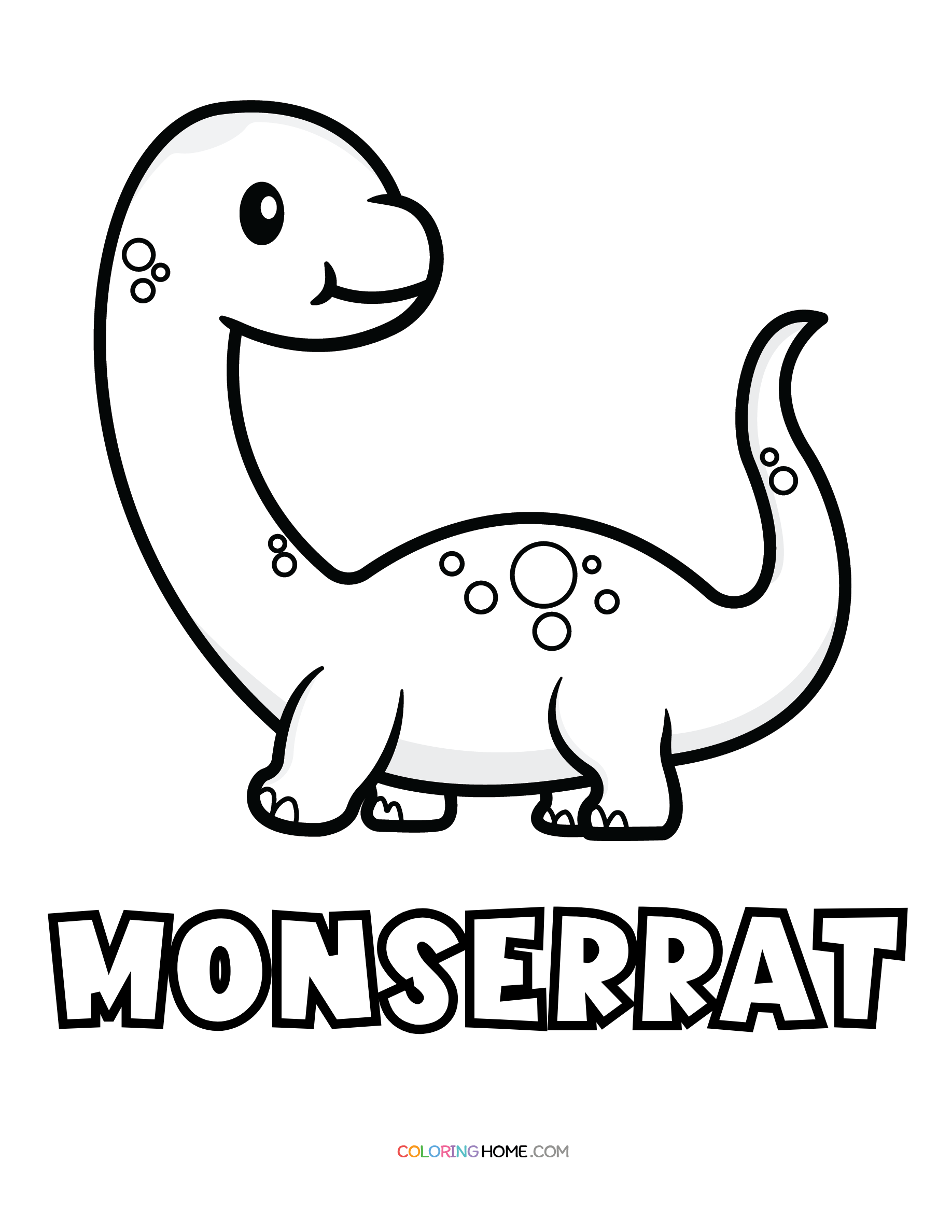 Monserrat dinosaur coloring page