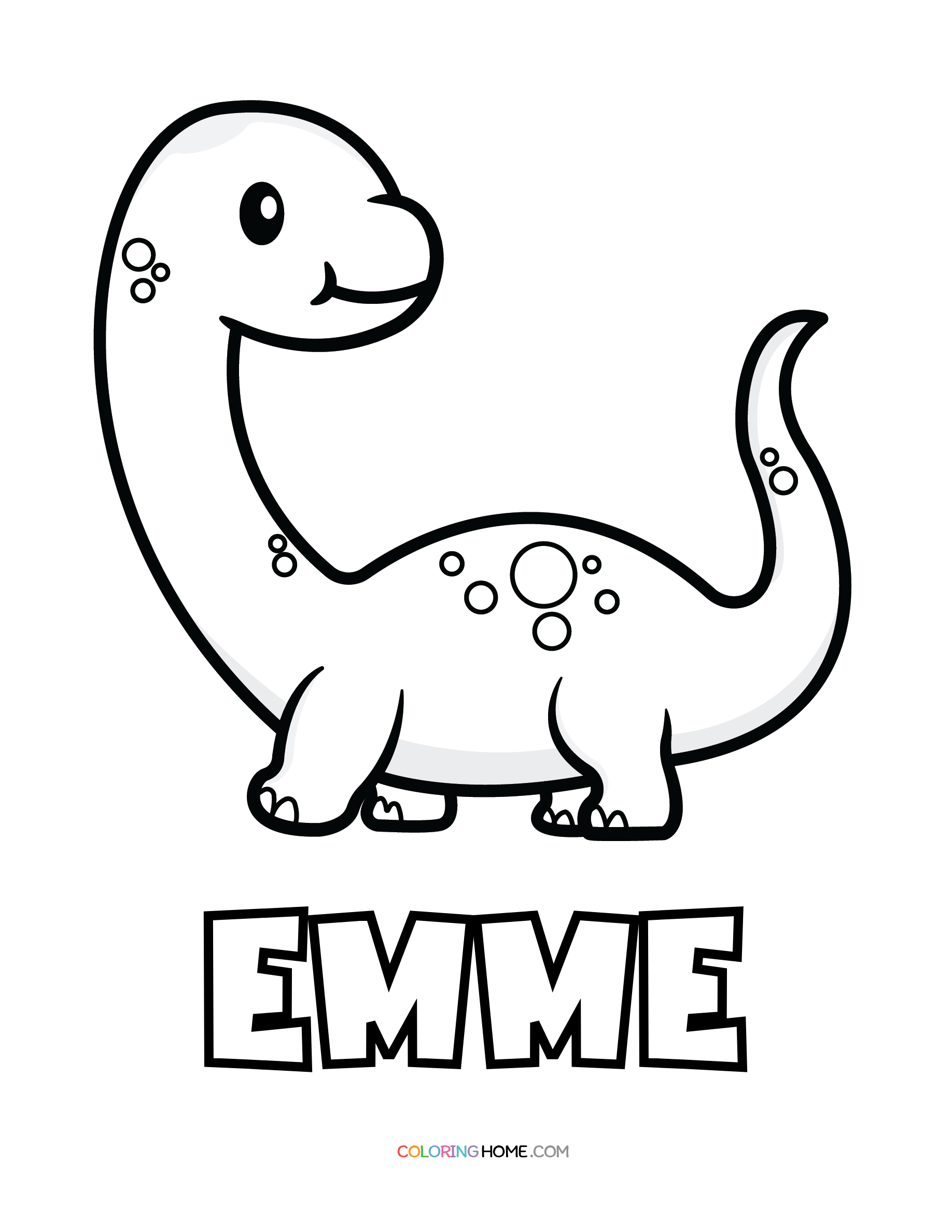 Emme dinosaur coloring page